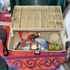 Vintage Plano Fishing Tackle 4100 Green & Tan Plastic Box 1980s U.S.A.