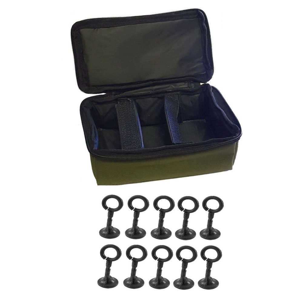 Lead Bag Carp Fishing Padded Pouch + 10 BACKLEADS Luggage Weights 190x120x90mm
