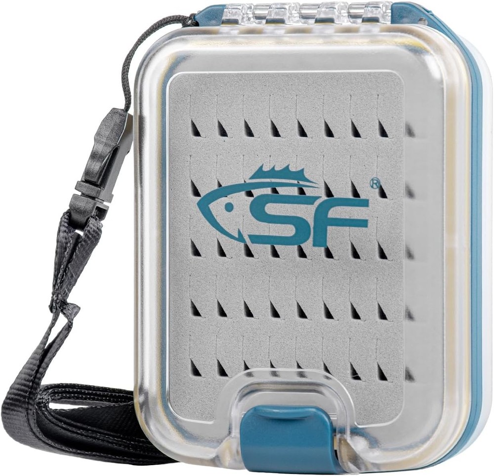 SF Plastic Waterproof Pocket Fly Fishing Box Double Side Clear Lid Easy Grip Foa
