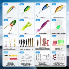 FONMANG 153Pcs Fishing Lures Tackle Box Kit – 0, F4-153pcs Lure