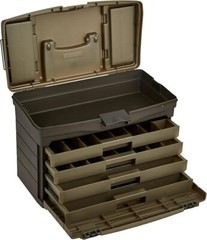 Flawed Plano Fishing Guide Series 4-Drawer Tackle Box, Graphite/ Sandstone