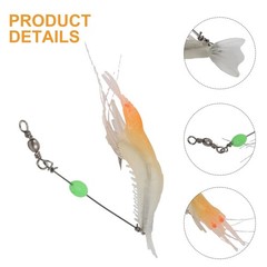 Fishing Soft Lure Artificial Shrimp With Silicone Body Hook and Swivels