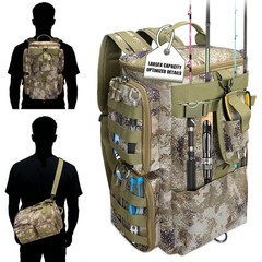 Fishing Tackle Backpack 20L Rod Holder Water Resistant LIWSHWZ