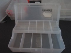 Five Tackle Boxes: Three Plano, One Flambeau, One South Bend