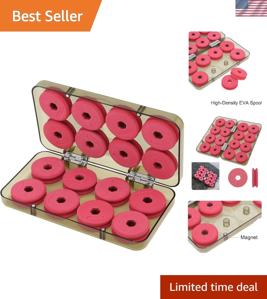 16-Piece Fishing Foam Spools & Organizer Board – Tangle-Free Fishing Essentials