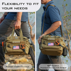 Fishing Tackle Bags – Saltwater & Freshwater Fishing Bags – Water Resistant, Pad