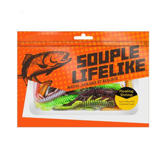 Soft Plastic Lures Reflective Glitter Finish Ribbed Body Creates Swim Action
