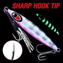 30g/40g/60g Iron Plate Luminous Sinking Jig Lure for Boat Night Fishing Use