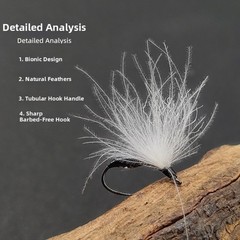 Dry Fly Lures 5 Pieces for Trout Bass High Carbon Steel Hooks Floating