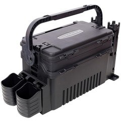 Dual-layer Fishing Tackle Box Large Storage Fishing Box W/ Rod Holde, Cup Holder