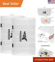 Durable 2-Pack Fishing Tackle Trays – Waterproof with Clear Visibility Design