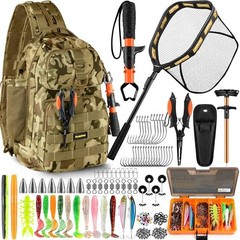 Fishing Gear,Fishing Backpack with Khaki Camo Backpack With Fishing Net