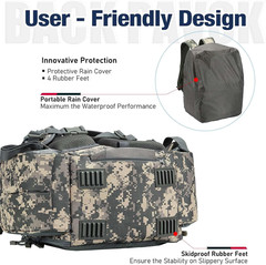 Fishing Backpack with 2 Rod Holders & 4 Tackle Boxes, Large Tackle Storage Bag w