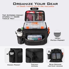 KastKing Karryall Fishing Tackle Bags with 4 * Medium – 4*3600 Trays, Black