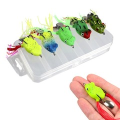 Double Hook Silicone Frog Lures 5 Pieces 3cm4g Soft Bait for Freshwater Fish