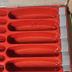 Shimano Plastic Tackle Box Red Gray Clear 10 Dividers Fishing Organizer