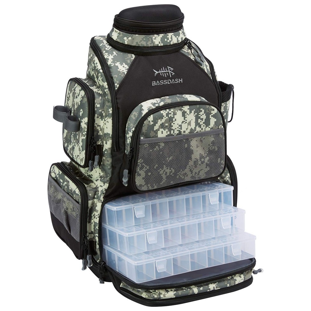 Fishing Tackle Backpack Water Resistant Tactical Bag Soft Tackle Box With Rod Ho