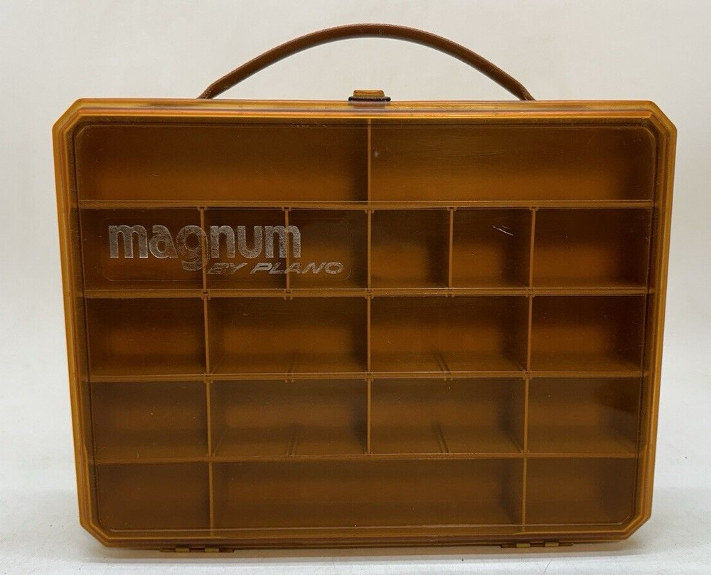 Magnum By Plano Fishing Tackle Organizer Box 14 x 11 x 2 w/ Dividers Clean