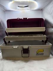 VTG Plano Fishing Tackle Box Model 3200 – 2 Tier Fold Out Trays 18 Compartments