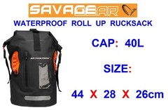 SAVAGE GEAR WP WATERPROOF ROLLUP RUCKSACK PIKE PERCH LURE FISHING BOAT BANK BAG