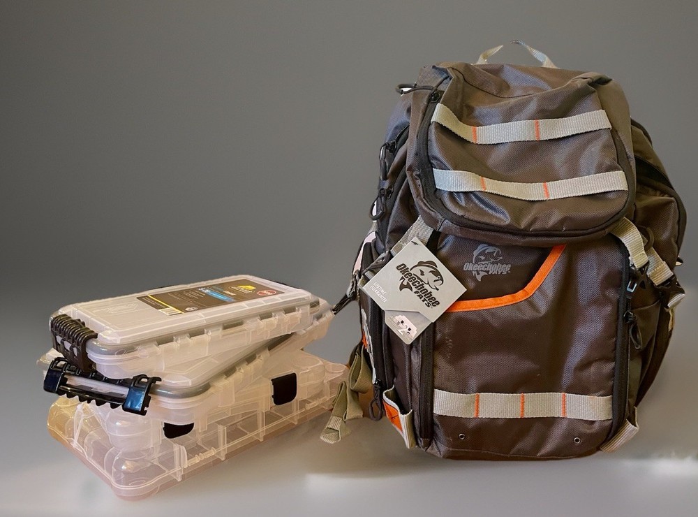 NEW -OKEECHOBEE FATS Tackle Top-Load Backpack Gray PLANO Waterproof Cases