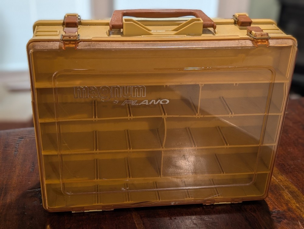 Vintage MAGNUM 1162 By PLANO Double Sided Fishing Tackle Box