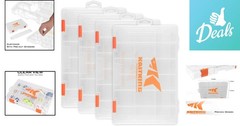 BPA-Free Waterproof Tackle Boxes: 4 Pack Organizer with Removable Dividers
