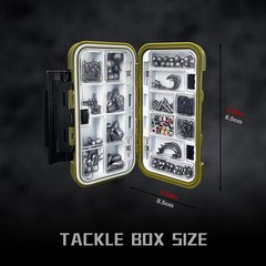 Fishing Tackle Box Kit 264/423PCS – Hooks, Weights, Sinkers for Bass & Trout, Gr