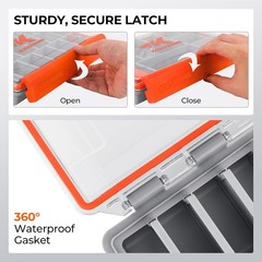 Durable HyperSeal Fishing Tackle Box Organizer – One-Hand Open Design, 3600 Size