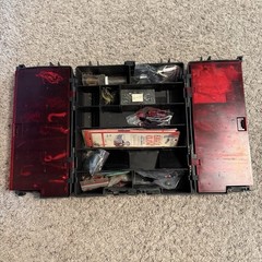 Vintage Black Phantom III Plano Fishing Tackle Hard Case w/ VTG Tackle Lures