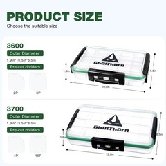 Fishing Tackle Box, Waterproof 3600 and 3700 Tackle Trays, Plastic Tackle Box…