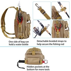 PLUSINNO Fishing Backpack Tackle Bag, Water-Resistant Backpack with Rod Holde…