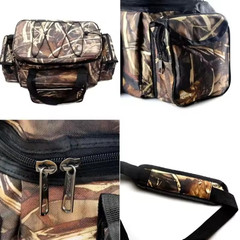 JSFUN Waterproof Fishing Tackle Bag 50x30x25cm Large 2-Layer Shoulder Bag