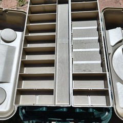 Plano Fishing Tackle Box Model 8600 6 Trays Green & Tan Great Condition