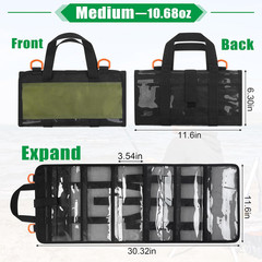 Fishing Lure Bag Lure Wraps Bait Organizer,6 Pockets Large Capacity PVC Portecti