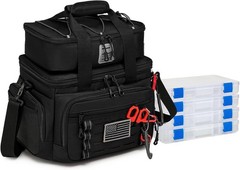 Waterproof 20L Fishing Tackle Bag with 4 Tackle Boxes & Detachable Reel Pouch