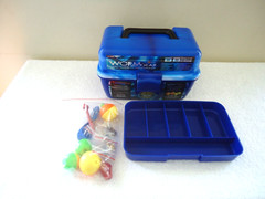 ” NWT ” South Bend Worm Gear Tackle Box With Tackle Asst. ” GREAT GIFT ITEM “