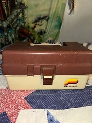 Plano Tackle Box Vintage Model 4200 2-Tray Storage Brown Tan – Great Condition