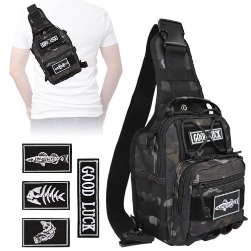 Small Fishing Backpack, Waterproof C-size:17.7*8.5*5.7in-black(no Tackle Box)
