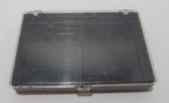 Vintage Garcia Hard Black Clear Plastic 4 Lure 6″ x 4″ x 1″ Fishing Tackle Box