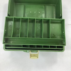 Vintage Old Pal Woodstream 1060 Fishing Tackle Box 3 Tray Green 12″