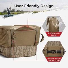 Fishing Tackle Backpack with Rod & Khaki Camouflage Large (16.9*7.5*12inch)