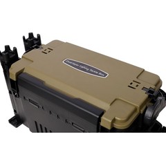 Dual Layer Tackle Box with Rod Cup Holders Army Green