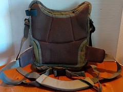 Fly Fishing Tackle Backpack Tan Orange Zipper Many Compartments