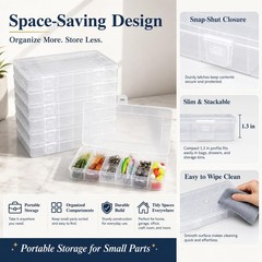 10 Pcs Clear Tackle Box Organizer Small Tackle Box Transparent 8.2 x 4.6 x 1.3