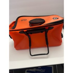 Mikanuo 45cm Live Bait Bucket Orange EVA Waterproof Collapsible Fishing Bag