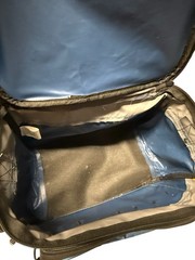Okeechobee Fats Navy Blue & Gray Fishing Tackle Bag Soft Sided Adjustable Strap
