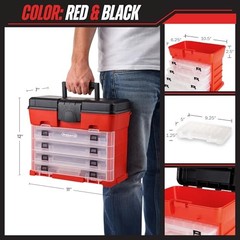 Portable Tool Storage Box – Small Parts Organizer with 4 Multi-Compartment