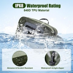 Goture Waterproof Fishing Waist Pack, IPX8 840D TPU Large Tackle Bag with Rod Ho