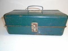 Vintage LIBERTY STEEL CHEST CO.- L-213- Metal Tackle Box – (2) Trays